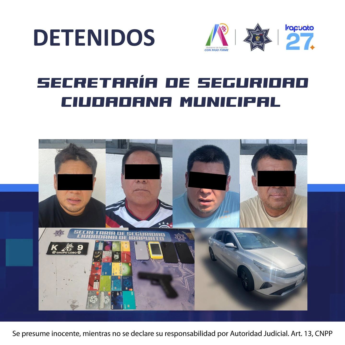Detienen a asaltantes en Irapuato; figuran 3 peruanos