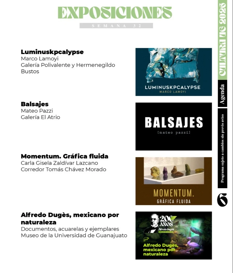 Lanza UG la agenda cultural