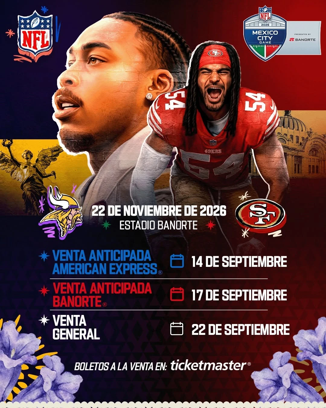 Revela NFL fechas de venta de boletos para juego en CDMX