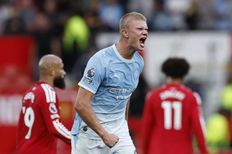 Haaland rompe récord y el Manchester City vence al United 