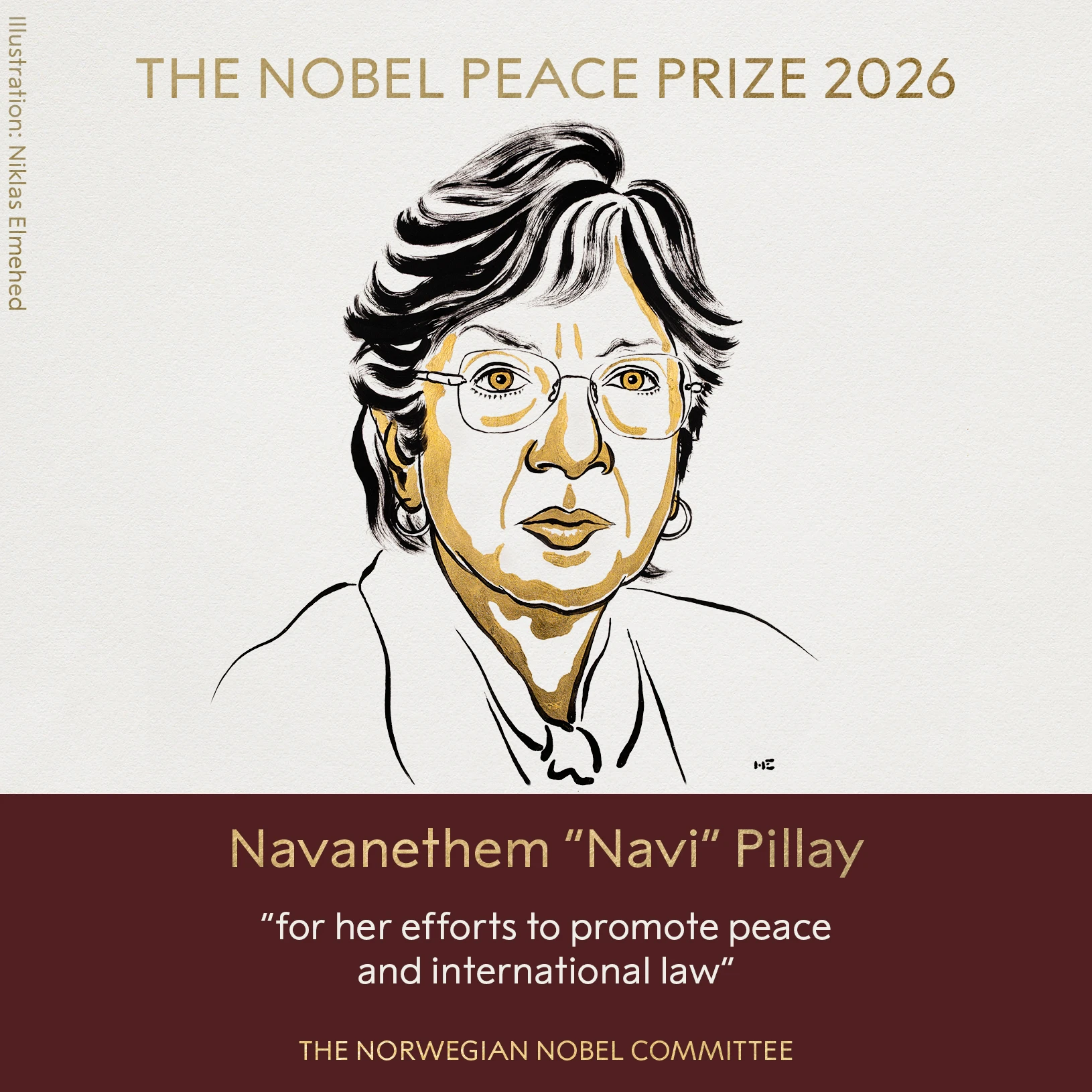 Navi Pillay gana el Nobel de la Paz 2026; Trump vuelve a quedar relegado
