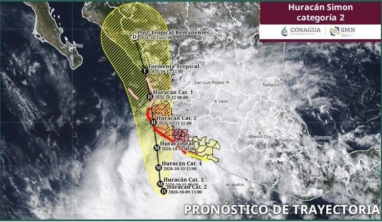 Huracán 'Simón' se fortalece en su avance hacia costas de México